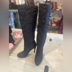 Stuart Weiztman Black Quilted Boots.